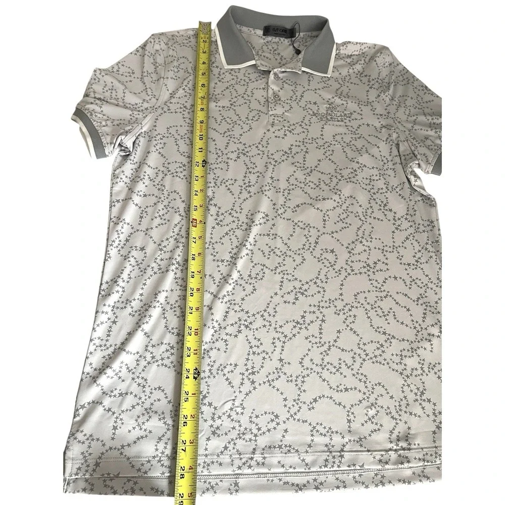 NWT G/Fore Mens Gray Star Dust Tech Jersey Golf Polo Shirt Banded Sleeve SMALL - Picture 6 of 8